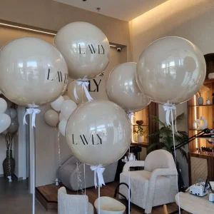 בלוני בועה ממותגים לעסק צבע פנינה