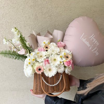 סלסלת פרחים ליב